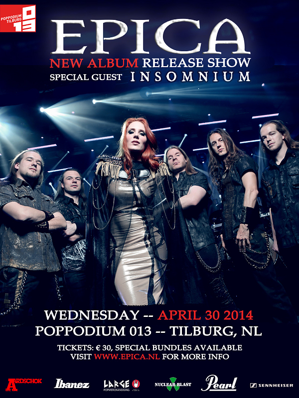 Release show Epica w/ support: Insomnium